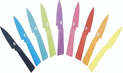 Kuhn Rikon 26601 Colori+ Non-Stick Straight Paring Knife with Safety Sheath, 19 cm, Red, 4" — view 3