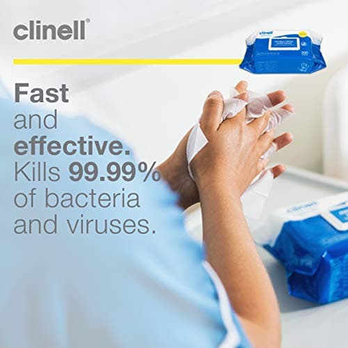 Clinell CAHW200 Antibacterial Hand Wipe Suitable for Hands and Surfaces, 3 Pack of 200 wipes,15 x 10 x 12 centimeters — view 2