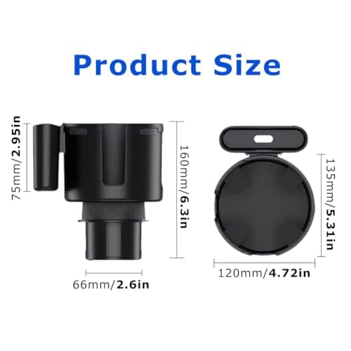 Car Cup Holder Expander, Universal Cup Holder Adapter with Expandable Insert for Large Bottles and Mugs, Fits 0.4–1.2 L Containers, 3.2–4.1 in Diameter — view 2