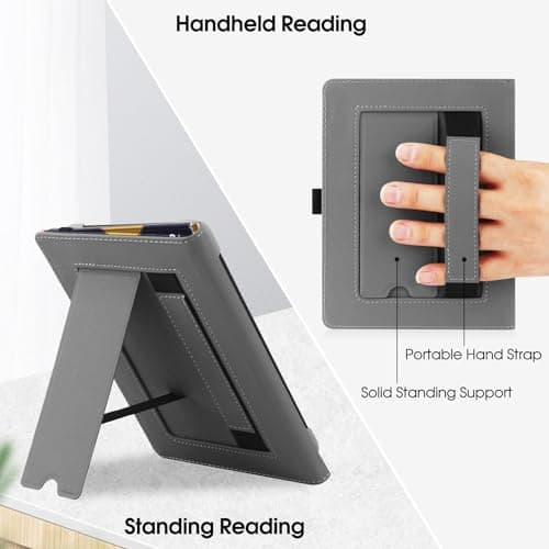 HGWALP Universal Stand Case for 6/6.8/7 inch paperwhite,Premium PU Leather Stand Cover with Handstrap Compatible with All 6" 6.8" 7" Kindle Paperwhite/Colorsoft/Kobo/Pocketook/Sony eReaders-JOMC — view 4