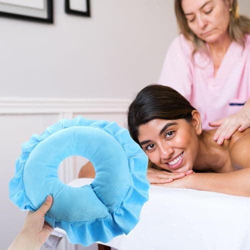 Zerodeko Spa Massage Face down Pillow, Blue Cloth U-Shaped Neck Support — view 3
