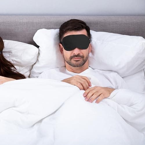 YUNYU 4 Sleep Mask, Adjustable Strap Sleeping Mask, Blackout Sleep Eye Masks for Both Men Women, Ideal Night Rest, Relaxation Meditation, nap Travel Gift. — view 6