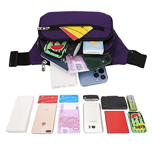 IHIGOGOFA Bumbags Waist Fanny Pack Fashion Bum Bag with 65cm Extended Belt for Dog Walking Climbing Hiking Travel Cycling Girls Ladies Men Women — view 3