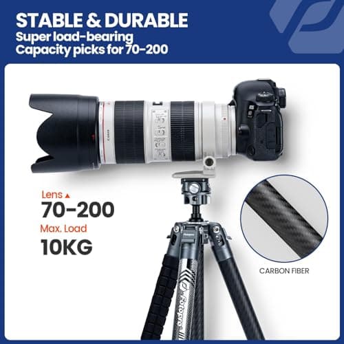 Fotopro 62" Camera Tripod, Ultralight 1.8lbs Carbon Fibre Tripod with 360° Ball Head, 22lbs Load, 1-Sec Quick Lock, Carry-On Travel Tripod for DSLR Mirrorless Cameras, X-Aircross 3 Lite — view 4