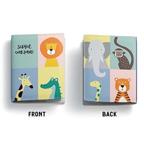 NOT JUST A PRINT Kids Passport Cover Personalised Any Name Added | Customised Passport Holder with Jungle Animals | Toddler Child Travel Gift — view 4