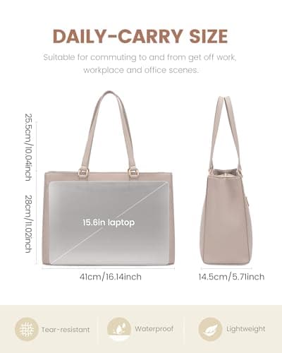 LOVEVOOK Laptop Bags for Women 15.6 inch, Large Women's Handbags Work Tote — view 4