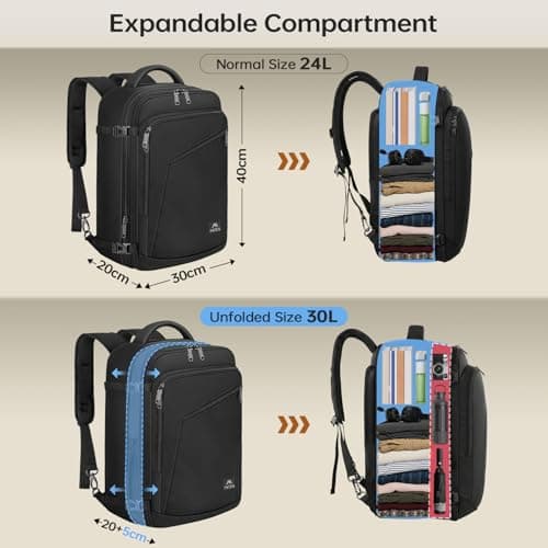 MATEIN for New Expandable Ryanair Cabin Bags 40x30x20 Underseat — view 2
