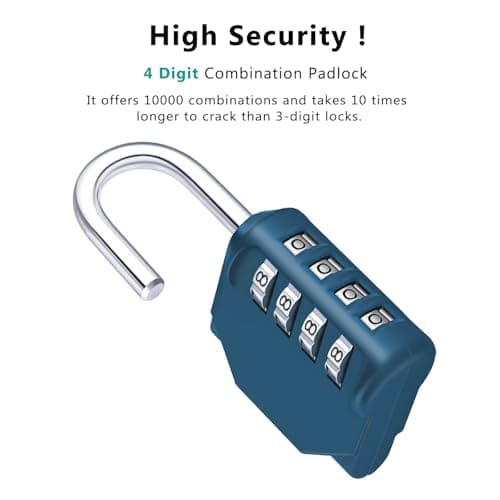 ZHEGE Combination Padlock for Locker, Code Padlock Outdoor (Peacock Blue) — view 2