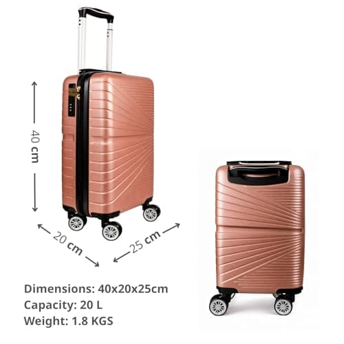 40x25x20cm Underseat Cabin Suitcase with Removable Wheels – Soft Shell Carry On Trolle Lightweight Spinner Luggage Underseat Cabin Trolley Detachable Wheels 1611 (Rose Gold) — view 4