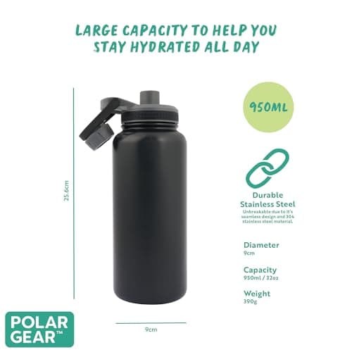 Polar Gear 1L Insulated Water Bottle - Double Wall Vacuum + Dust Cover Cap — view 3