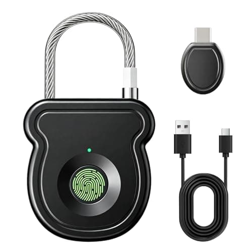 Smart Fingerprint Padlock Keyless Lock with 20 Fingerprints Storage