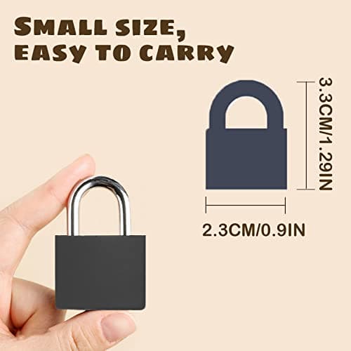 Shakeel Suitcase Locks with Keys - Pack of 2 Small Padlock with Keys Luggage Locks for Travel Luggage/Gym Locker/Baggage/Holiday Cases, Black — view 2