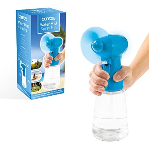 Benross Water Mist Blue Spray Fan, Handheld Cooling Device