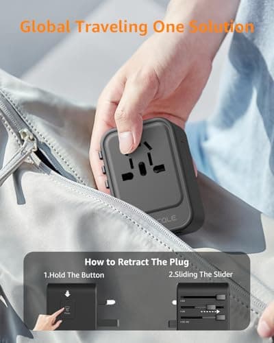 decqle Universal Travel Adapter for International Travel - EU UK US AU JP — view 5