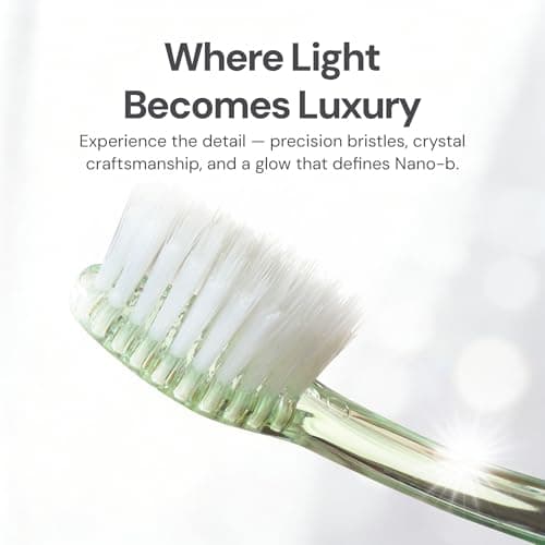Nano-b Manual Toothbrush for Adults with Sensitive Gums, Silver Soft/Medium Bristles, Travel Case, Crystal — view 5