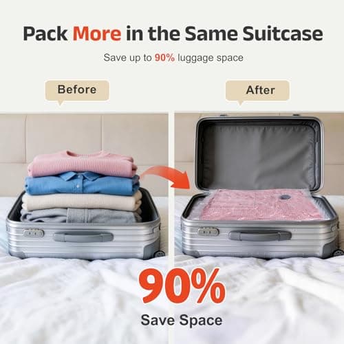 IDEATECH Vacuum Bags with Pump for Travel Clothes Compression Packing Cubes — view 2