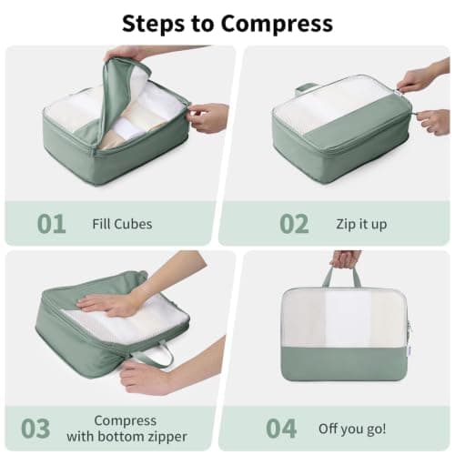Narwey 7 Set Compression Packing Cubes for Suitcases, Travel Organiser Bags — view 4