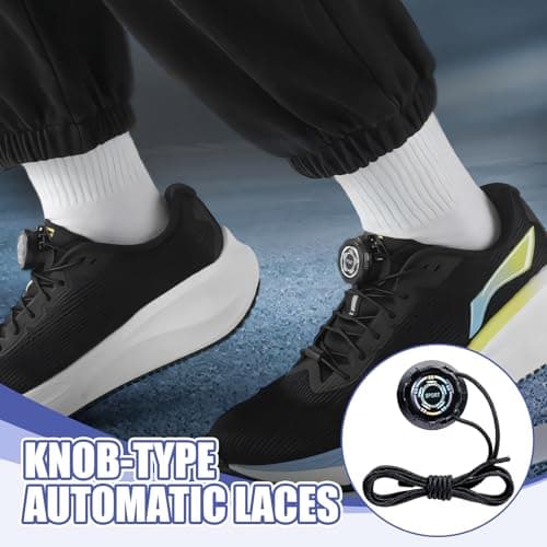 Lotnery Automatic Twist Laces Knob Style Automatic Buckle - Elastic Shoelaces with Rotating Lock for Quick Adjustment Sneakers Running Shoes Casual Shoe Laces for Adults Kids — view 6