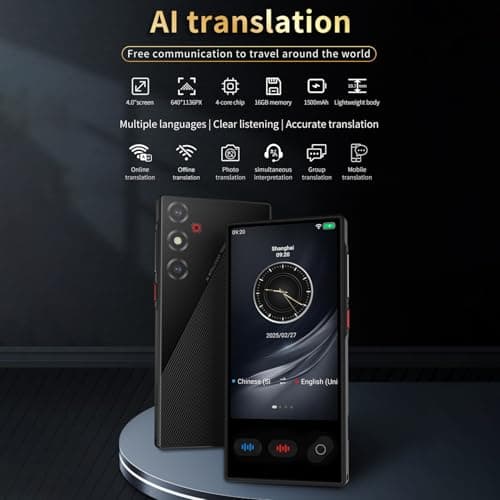 Plyisty AI Language Translator Device, 2026 Upgraded Voice Translator with 148 Languages, ChatGPT Function, 5M Camera for Photo Translation, for Business Travel and Learning (S35) — view 3