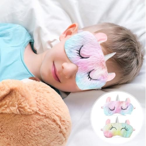 2PCS Kids Eye Masks for Sleeping, Plush Kids Sleep Mask — view 6