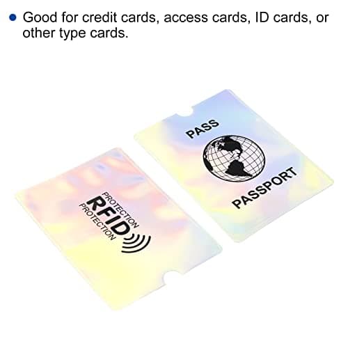 PATIKIL RFID Blocking Passport Sleeves with Pattern, 10 Pack Anti-Theft Identity Protector for NFC Wallet Travel, Laser — view 4