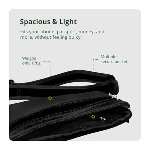 Hajj Safe Anti-Theft Hajj & Umrah Waist Bag & Ihram Belt for Men (Black) — view 5