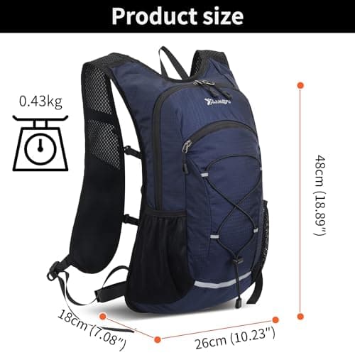 Lightweight Hiking Backpack,18L Waterproof Backpack,hiking rucksack for Women Men Outdoor Camping, Hiking,walking Backpack (Blue) — view 5