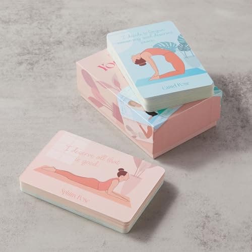 Myga Affirmation Yoga Pose Cards - 70 Exercise Cards with Sanskrit Name & Affirmation - Mini Fitness & Sequencing Deck for Beginners & Advanced Yogis - Compact Size for Home, Gym, or Travel — view 5