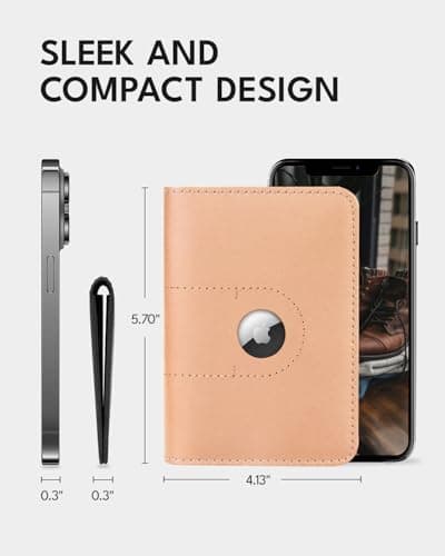 Genuine Leather Passport Holder Wallet Cover Case for Men, Beige, Passport Holder — view 5