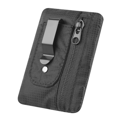 KOSMCCO RFID Blocking Clip Stash Pocket, Compact Hidden Travel Belt Wallet for Cards & Cash - Slim Pickpocket-Proof Design for Everyday Carry, Black