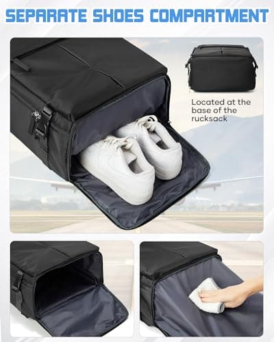 suradar Ryanair Cabin Bags 40x30x20 Underseat Travel Backpack WizzAir Black — view 4