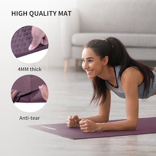 PROIRON Foldable Yoga Mat 4mm, Portable Folding Exercise Mat for Travel, Non Slip Yoga Matt for Women, Excercise Mat for Gym Home, Pilates, Workout, Fitness, Stretching, Lightweight & Small — view 3