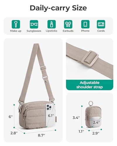 bagsmart Crossbody Bag for Women with Detachable Earphone Case — view 6
