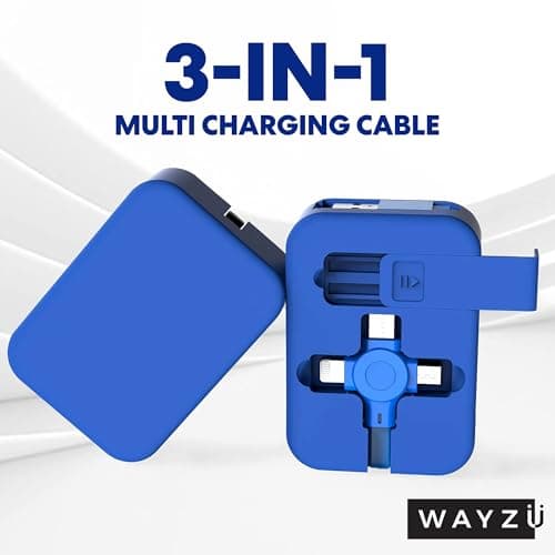 Wayzu® 3-in-1 Retractable Charging Cable with Phone Stand – Fast Multi USB Charger Lead for iPhone, USB-C & Micro USB, Tangle-Free Travel Cable, Compact Universal Charging Cord for Home, Car & Travel — view 6