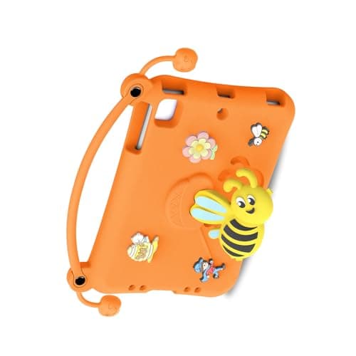 Aramox Protective Tablet Case EVA Foam Rubber Tablet Cover Fits for Mini 1 2 3 4 5 with Washable Design Kickstand Accurate Cutouts for Kids Family Travel Use (Orange) — view 3