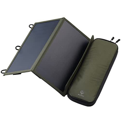 ELECOM NESTOUT 14W Outdoor Foldable Solar Panel Charger, Dual USB-A, 2.1A