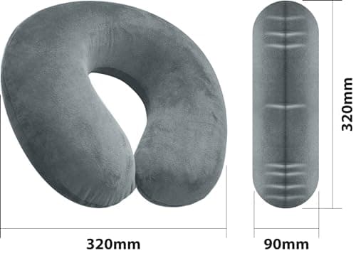 Aidapt Memory Foam Moulded Pressure Relief Neck Cushion Comfort and Posture, Ideal for Travel Supports the Head, Neck and Chin when Sleeping use for Plane, Train or Car Journeys Travel Pillow In Grey — view 2