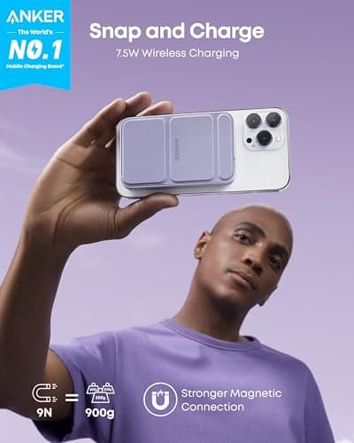 Anker 622 Magnetic Power Bank, 5,000mAh Foldable Wireless Portable Charger — view 2