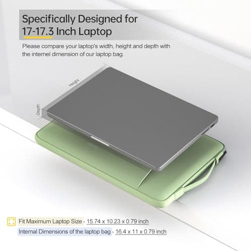 14 Inch Laptop Case Computer Sleeve for HP Lenovo Acer Dell Chromebook/Stream/Aspire 3, Lenovo IdeaPad/ThinkPad, ASUS Chromebook/Vivobook Go, Dell Latitude 7490 Bag, Green — view 2