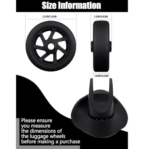 Luggage Suitcase Replacement Wheels 52mm 4 Pieces Suitcase Wheels Replacement Wheel (52 * 22) — view 2