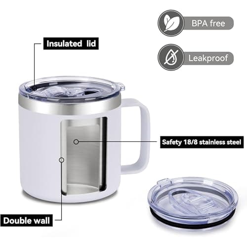Xinvast Mama Insulated Mug with Handle, Stainless Steel Double Wall Vacuum Metal Coffee Tumbler Cup for Mom Grandma 14 oz — view 2