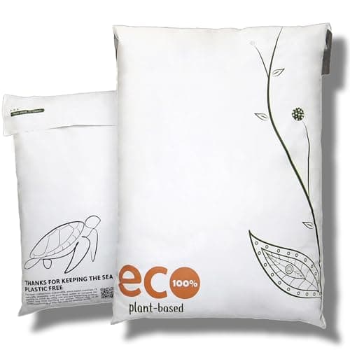 Treehouseco Compostable Mailing Bags – Biodegradable Postage Bags, Eco Friendly Mailers – Reusable, Sustainable & Plastic Free Packaging for Shipping Parcels (50pcs, Small: 9" x 12")