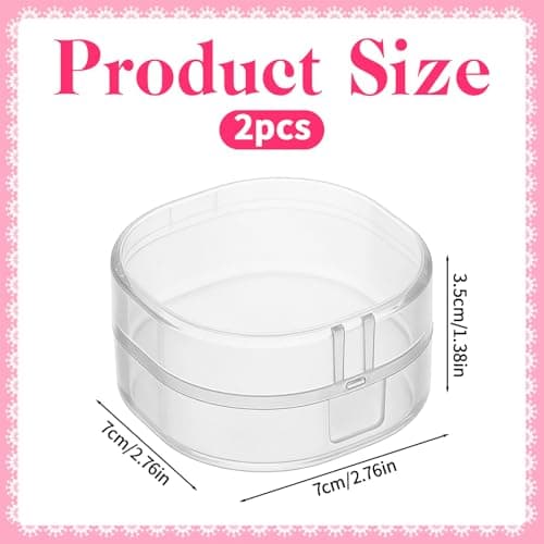 Dplolng 2 Packs Cotton Round Holder, Plastic Travel Cosmetic Pad Dispenser Case, Portable Sealed Storage for Makeup Remover Balls, Pads, Puff, Floss, Beads, Jewelry, Small Items — view 2
