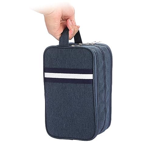 IGNPION Travel Toiletry Wash Bag Dry & Wet Separation Men Dopp Kit Bag Gym Shaving Organiser Bag with 3 Compartments (Dark Blue) — view 5