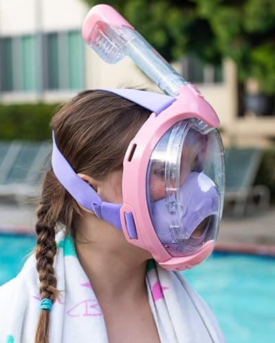 ACURE Kids Snorkel Mask Full Face SN03, Anti-Fog & Dry Top Snorkel Set, Snorkeling Gear with Easier Breathing System for 3-8 Years Old Swimming Beginners — view 2
