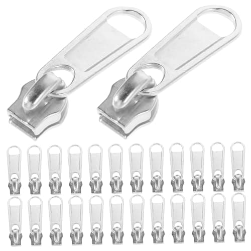 50pcs Silver Zipper Sliders Aluminium Alloy for Bags Backpacks