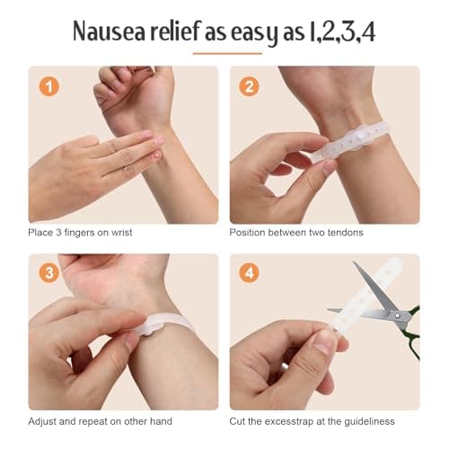 SZSTYYP Nausea Bands for Morning Sickness Relief Motion Sickness Bands Sea Sickness Wristbands Adjustable Acupressure Nausea Wristband-Pink — view 5