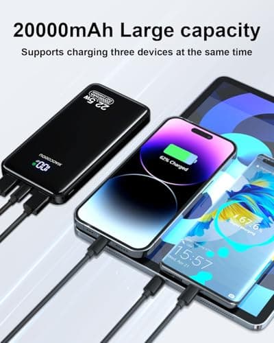 POWER BANK 20000mAh PD20W Fast Charging USB C 22.5W Portable Charger Power bank with LCD Display Battery Pack for Smartphones Smartwatch Travel Camping Outdoor etc — view 4