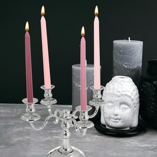 Alipis 4pcs Gradient Pink Romantic Scented Long Pole Candles with Rose Aroma, Nordic Style Decorative Atmosphere Lights for Wedding, Dinner, Party Set — view 6
