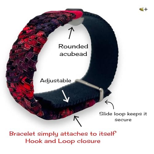 Anti-Nausea Bracelets for Motion Sickness, Stress Relief, and Wellness Support – Adjustable, Stylish, Handcrafted Design, XL 10, Nylon — view 3
